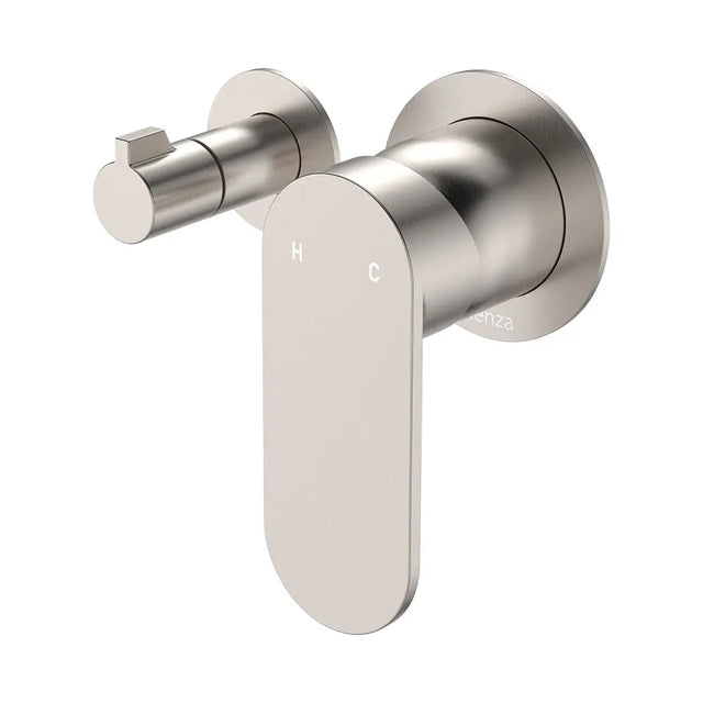 Empire Slim Wall Diverter Mixer, Small Round Plates, Horizontal, Brushed Nickel fienza