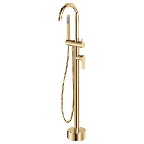 Empire Slim Floor Mounted Bath Mixer with Hand Shower, Urban Brass fienza