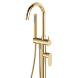 Empire Slim Floor Mounted Bath Mixer with Hand Shower, Urban Brass fienza