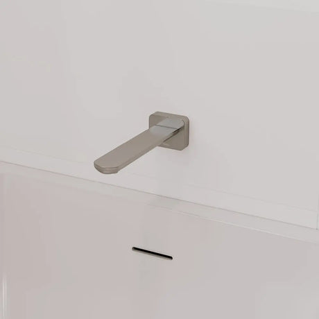 Empire Slim Basin/Bath Outlet, Square Plate, 220mm, Brushed Nickel fienza