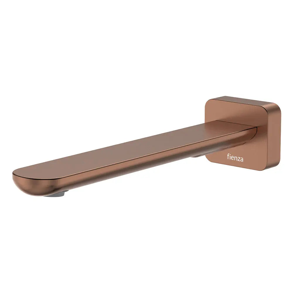 Empire Slim Basin/Bath Outlet, Square Plate, 220mm, Brushed Copper fienza