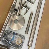 Brushed Nickel Freestanding Tap with Handheld Shower Aquaperla