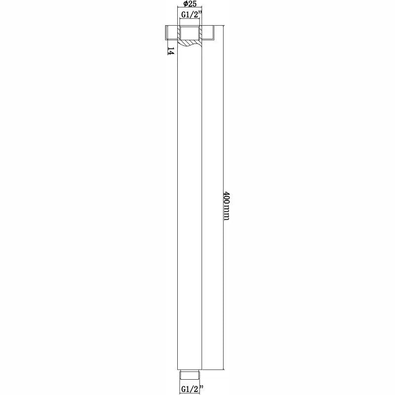 400mm Chrome Ceiling Shower Arm Aquaperla