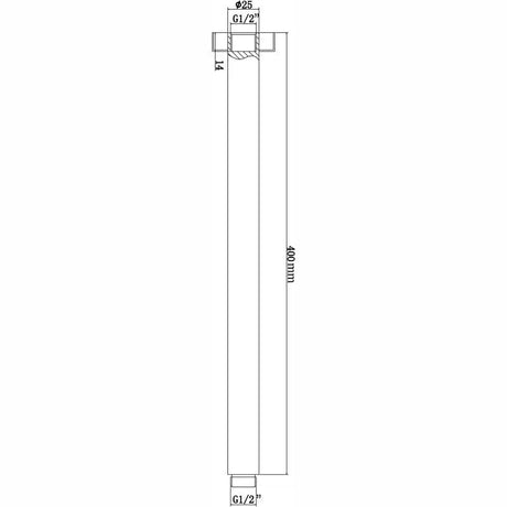 400mm Brushed Nickel Ceiling Shower Arm Aquaperla