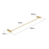 600mm Brushed Brass Single Towel Rail Aquaperla
