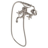 Lillian Exposed Bath Tap Set with Hand Shower, Brushed Nickel fienza