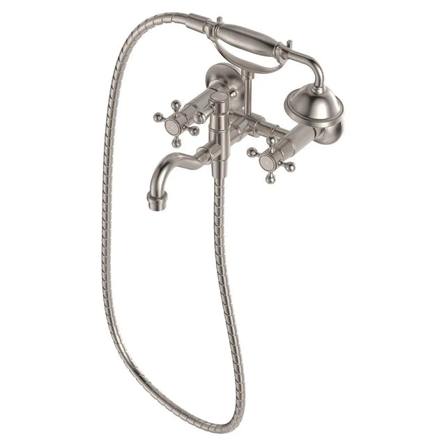 Lillian Exposed Bath Tap Set with Hand Shower, Brushed Nickel fienza