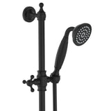 Lillian Lever Rail Shower Set, Matte Black with Ceramic White Handle fienza