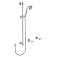 Lillian Lever Rail Shower Set, Chrome with Ceramic White Handle fienza