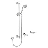 Lillian Lever Rail Shower Set, Chrome with Ceramic White Handle fienza