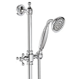 Lillian Lever Rail Shower Set, Chrome with Ceramic White Handle fienza