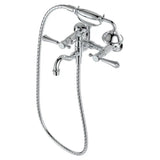 Lillian Lever Exposed Bath Tap Set with Hand Shower, Chrome fienza