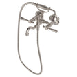 Lillian Lever Exposed Bath Tap Set with Hand Shower, Brushed Nickel fienza