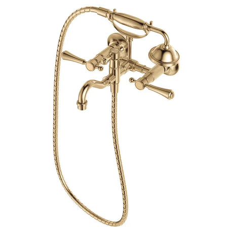 Lillian Lever Exposed Bath Tap Set with Hand Shower, Urban Brass fienza
