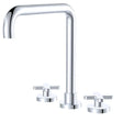 Kaya Squareline Hob Set, Cross Taps, Chrome fienza