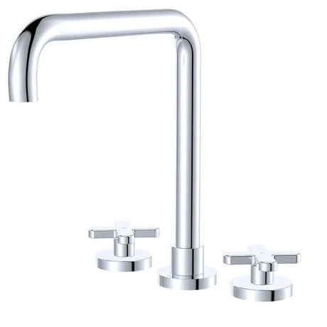 Kaya Squareline Hob Set, Cross Taps, Chrome fienza