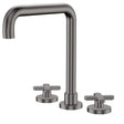 Kaya Squareline Hob Set, Cross Taps, Gun Metal fienza