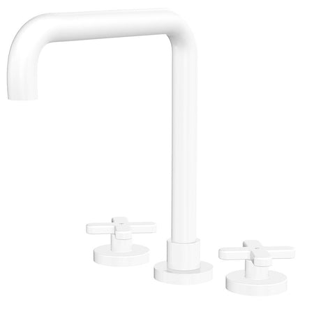 Kaya Squareline Hob Set, Cross Taps, Matte White fienza