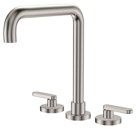 Kaya Squareline Hob Set, Lever Taps, Brushed Nickel fienza