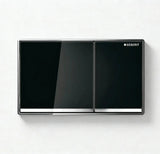 Geberit Sigma60 Dual Flush Plate  – Black Glass Finish, Chrome Trim mercioaustralia