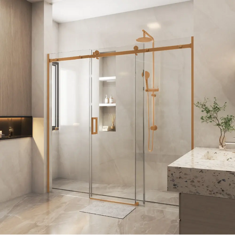 Corner Frameless 3 Door Sliding Adjustable Shower Screen ozcovey