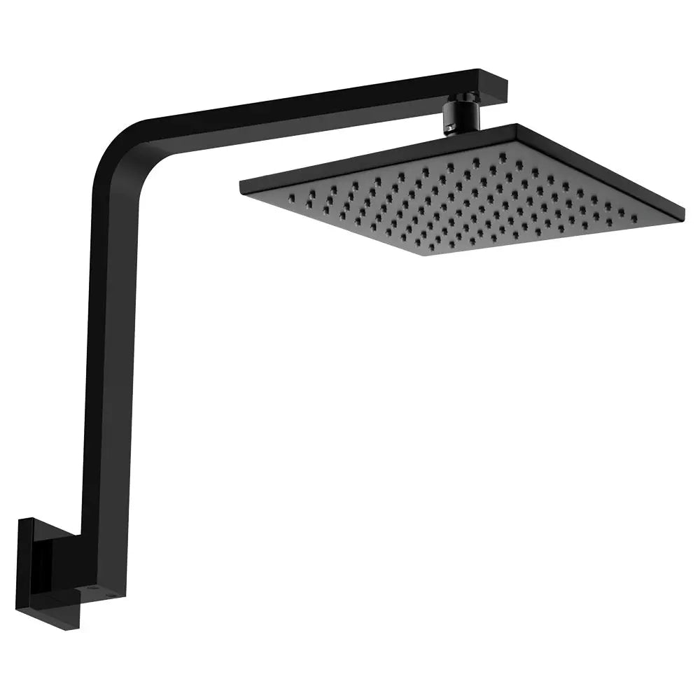 Hustle Square Gooseneck Shower Arm Set, Matte Black fienza