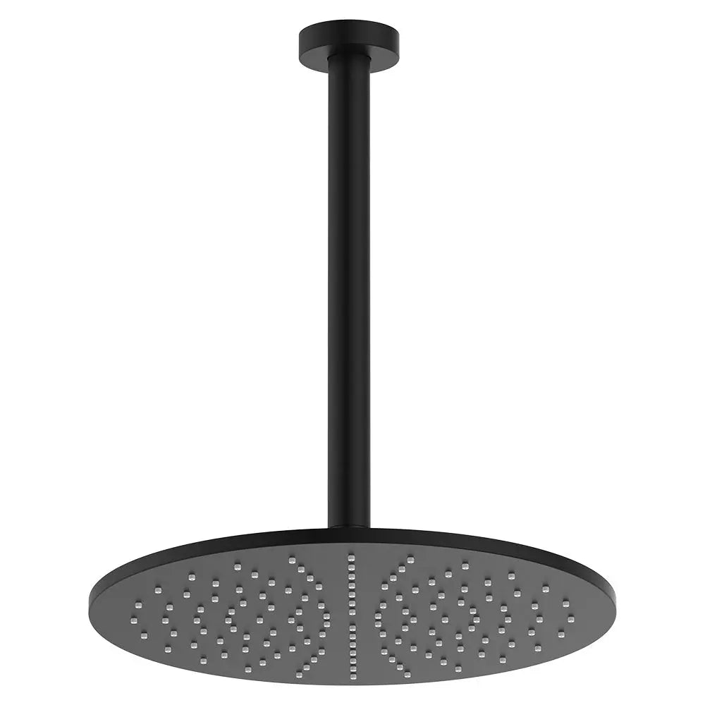 Empire Slim Ceiling Shower 300mm Head, 350mm Drop, Matte Black fienza