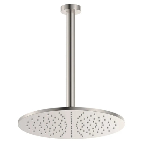 Empire Slim Ceiling Shower 300mm Head, 350mm Drop, Brushed Nickel fienza