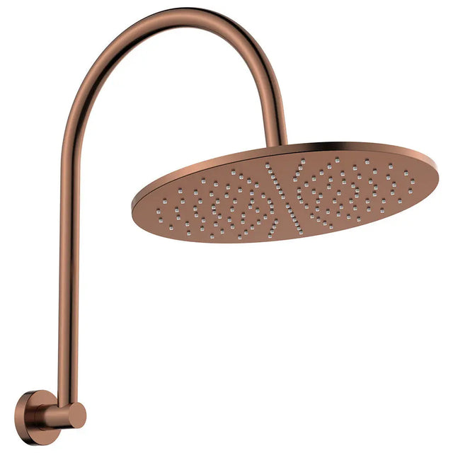 Empire Slim Curved Shower Arm Set, Brushed Copper fienza
