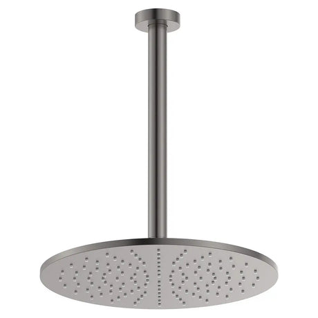 Empire Slim Ceiling Shower 300mm Head, 350mm Drop, Gun Metal fienza