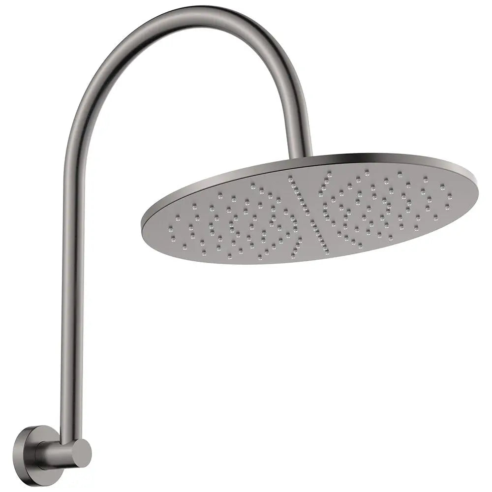Empire Slim Curved Shower Arm Set, Gun Metal fienza