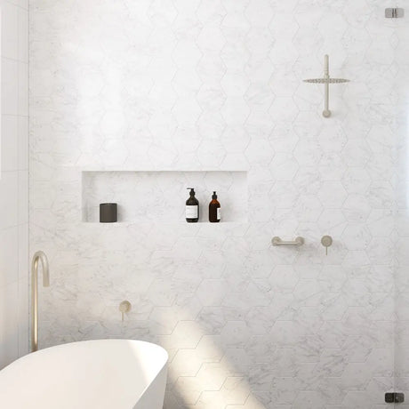 Kaya Gooseneck Shower Arm Set, Brushed Nickel fienza