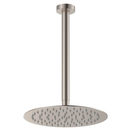 Kaya Ceiling Shower 250mm Head, 350mm Drop, Brushed Nickel fienza