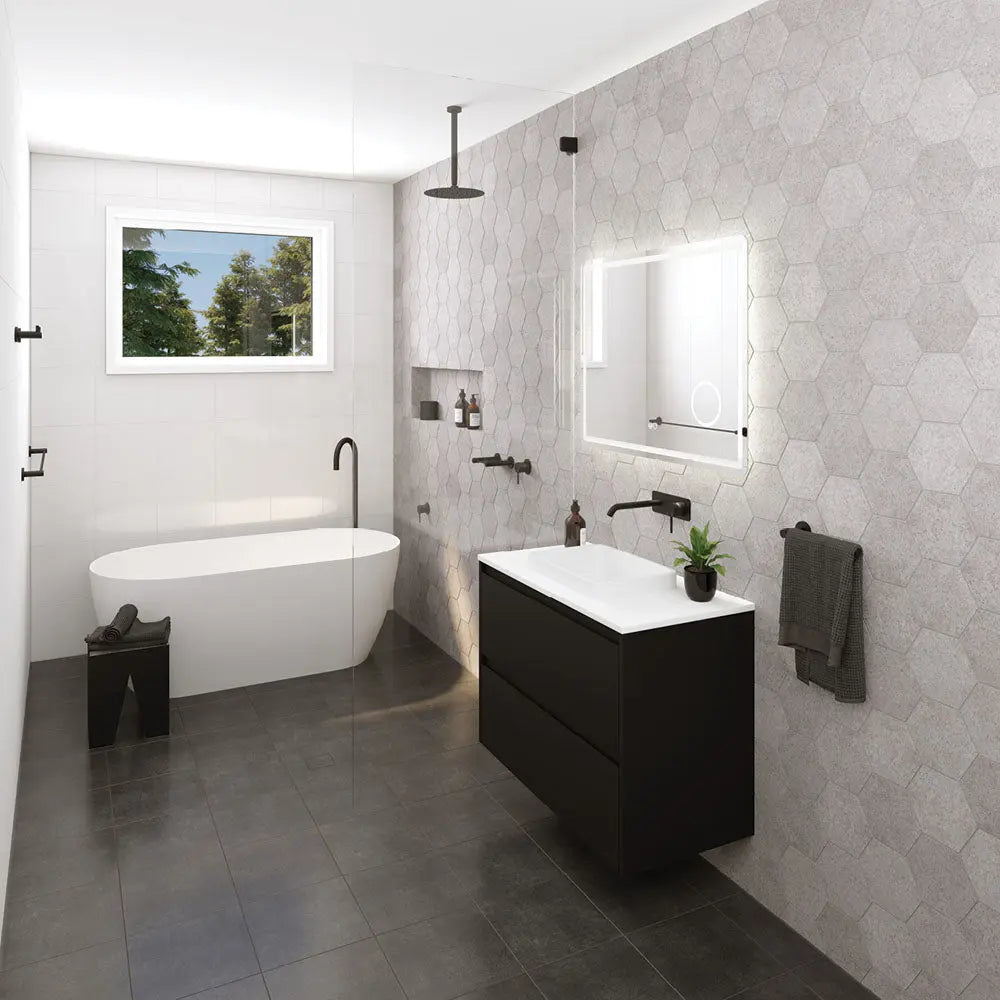 Kaya Shower Head, 250mm, Matte Black fienza
