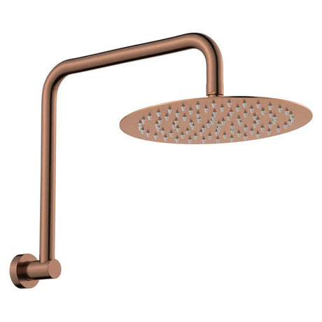 Kaya Gooseneck Shower Arm Set, Brushed Copper fienza