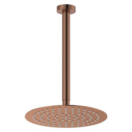 Kaya Ceiling Shower 250mm Head, 350mm Drop, Brushed Copper fienza