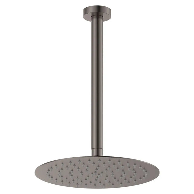 Kaya Ceiling Shower 250mm Head, 350mm Drop, Gun Metal fienza