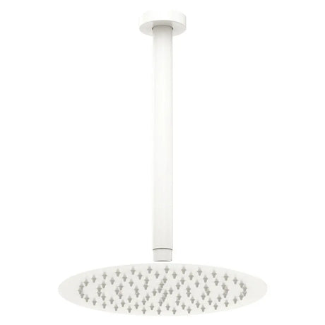 Kaya Ceiling Shower 250mm Head, 350mm Drop, Matte White fienza