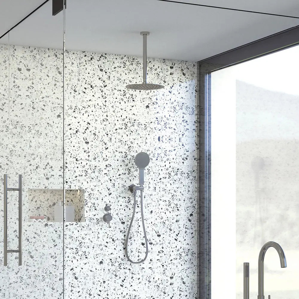 Round Shower Dropper, 300mm, Gun Metal fienza