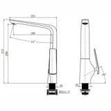 ESPERIA - Black & Chrome Kitchen Mixer Aquaperla