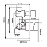 LUCID PIN - Brushed Brass Diverter Mixer Aquaperla