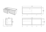 Bellevue PVC Slim Wall Hung Vanity 1200mm (Single/ Double Bowl) (Prime Oak) Poseidon