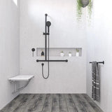 Hustle Care Matte Black Inverted T Rail Shower, Left-Hand fienza