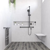 Hustle Care Matte Black Inverted T Rail Shower, Right-Hand fienza