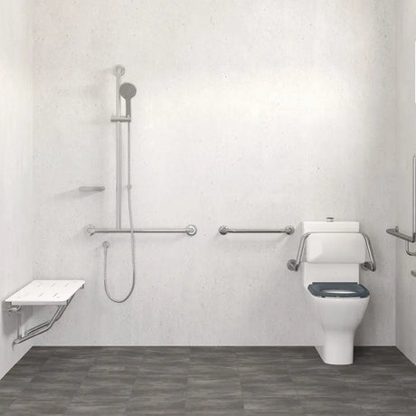 Luciana Care Inverted T Rail Shower, Left-Hand fienza