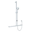 Care Inverted T Rail Shower with Push/Pull Slider, Chrome fienza