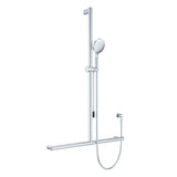 Care Inverted T Rail Shower with Push/Pull Slider, Chrome fienza