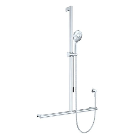 Care Inverted T Rail Shower with Push/Pull Slider, Chrome fienza