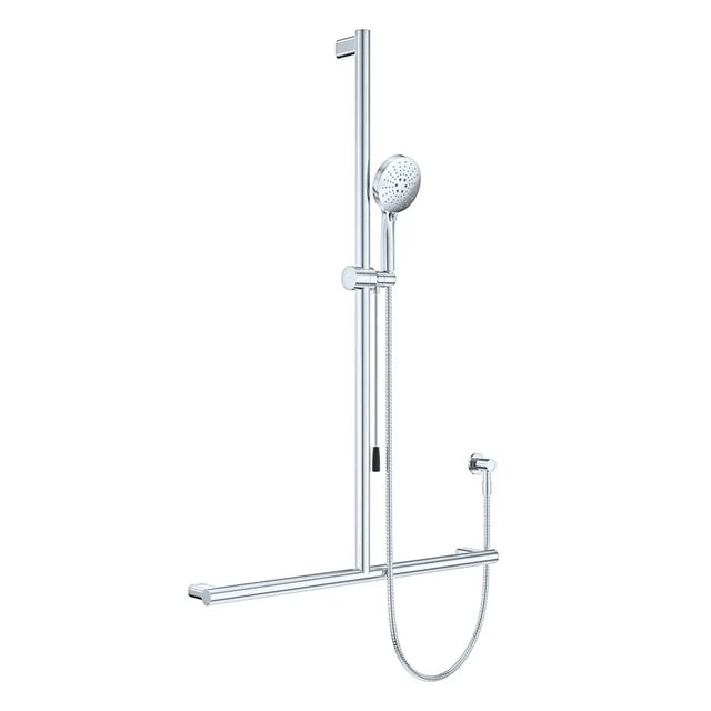 Care Inverted T Rail Shower with Push/Pull Slider, Chrome fienza