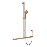Care Inverted T Rail Shower with Push/Pull Slider, Brushed Copper fienza